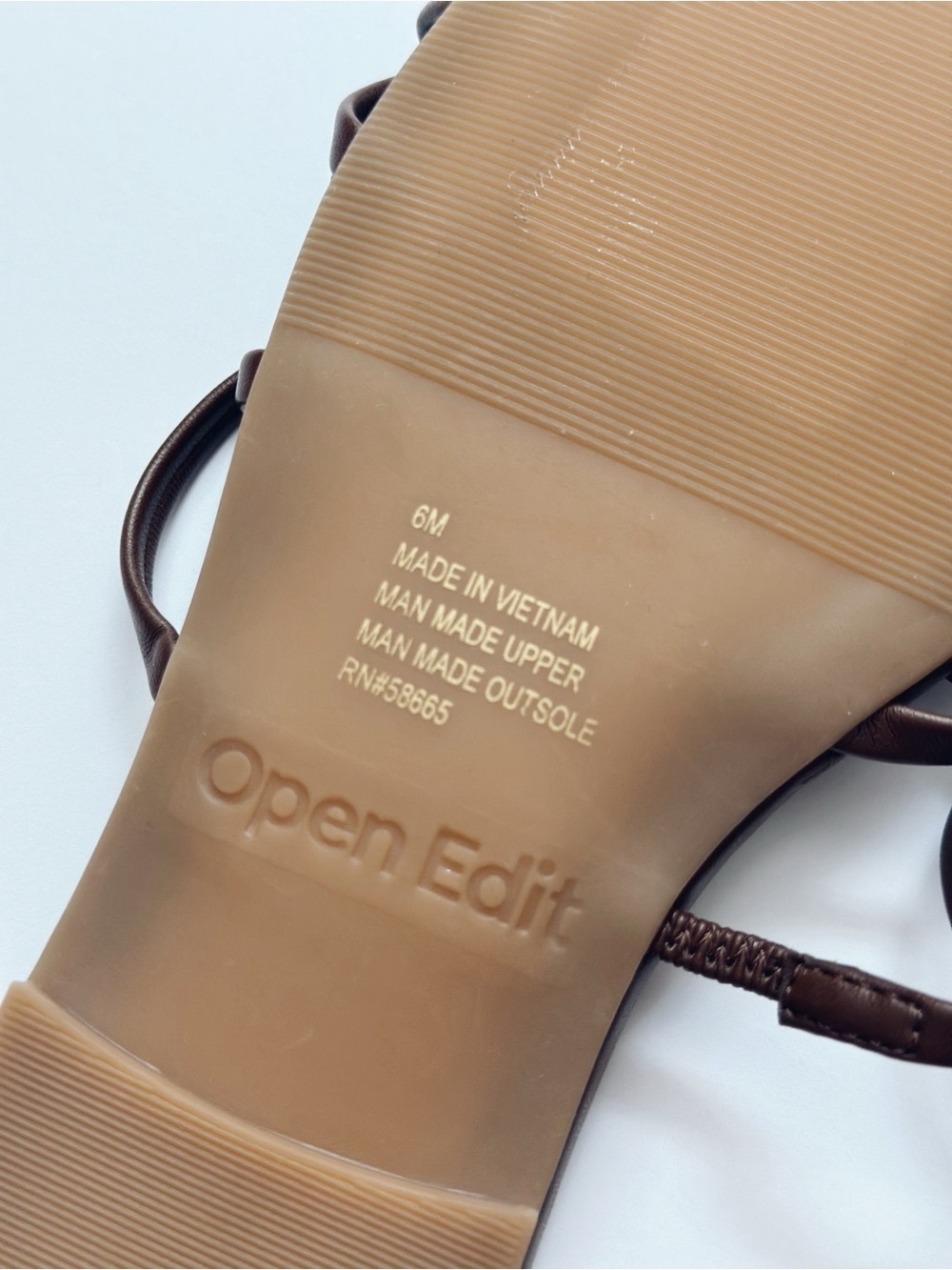 Open Edit Korva Slide Sandal In Brown - Picture 6 of 6